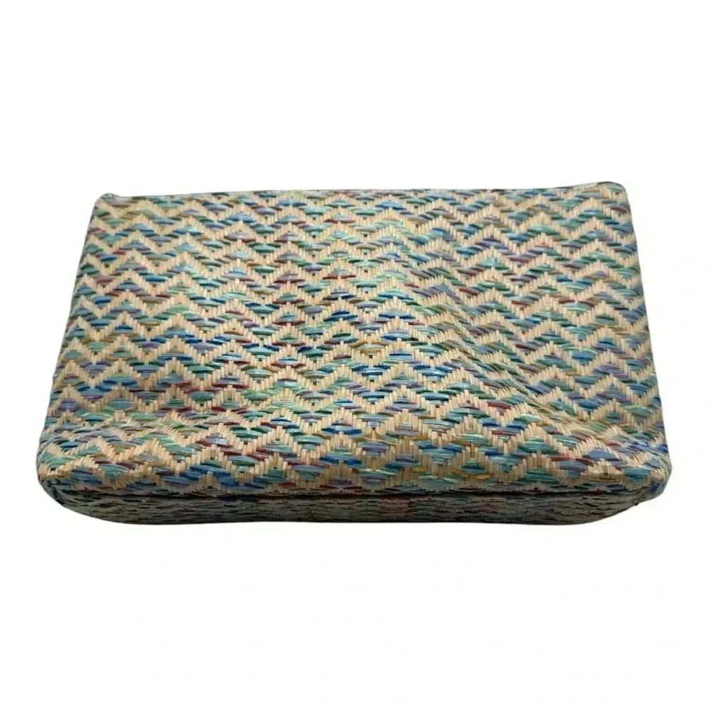 Lancome Paris Colorful Zip Up Tassel‎ Woven Cosmetic Travel Bag